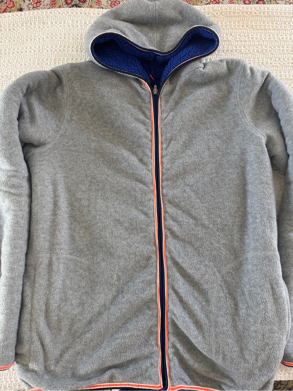 Boden Boys 15-16 Reversible Sherpa Fleece Hooded Jacket